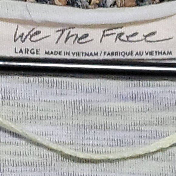 WE THE FREE Women's Lemon Lime Sheer Striped Short Sleeve Jewel Neck Top L - Picture 8 of 16